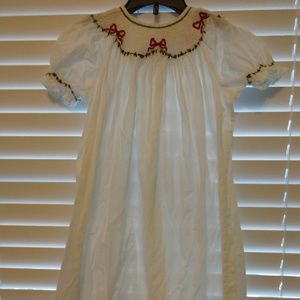 Orient Express Smocked Christmas Dress with Bows